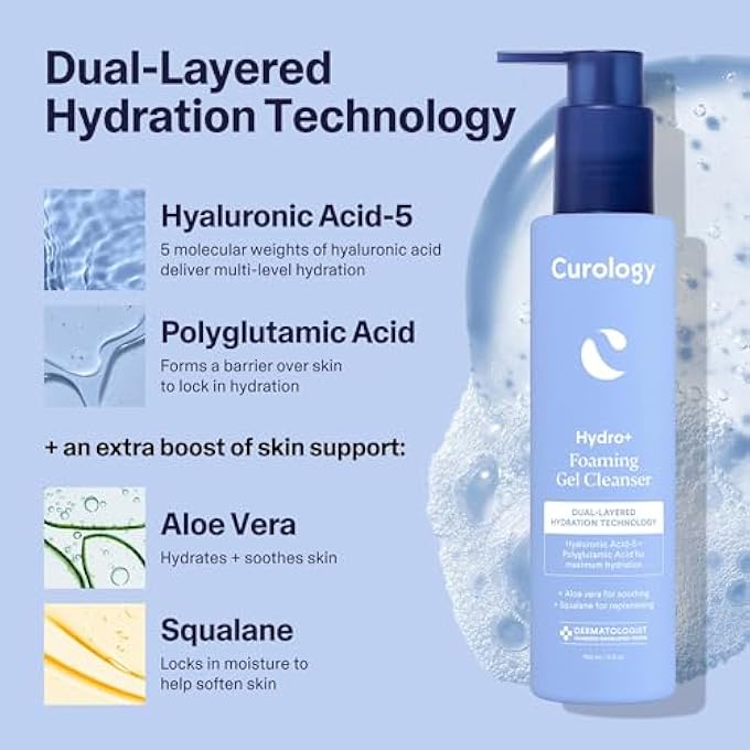 Curology HYDRO+ FOAMING GEL FACIAL CLEANSER, GENTLE FACE WASH, HYDRATING, NON-STRIPPING, SENSITIVE SKIN CARE, FRAGRANCE FREE, 5 FL OZ - Image 3